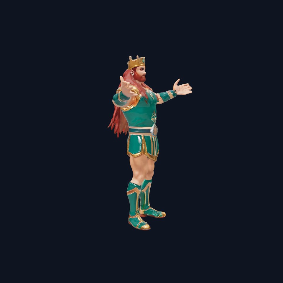 Regal Warrior King Rigged and Animated Character Model